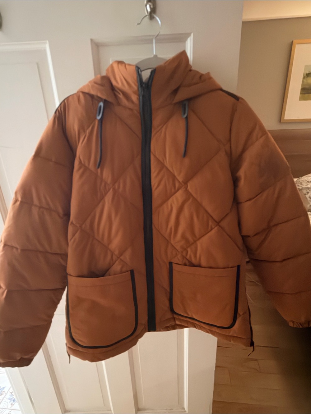 Lands' End Women’s Hooded Quilted Puffer Jacket - Rust